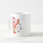 Festive Lobster Christmas Mug with Santa Hat Koffiemok (Voorkant links)
