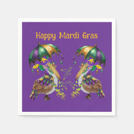 Festive Louisiana Pelican Mardi Gras Servet