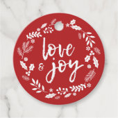 Festive Love & Joy Prettige feestdagen Persoonlijk Bedankjes Labels (Voorkant)