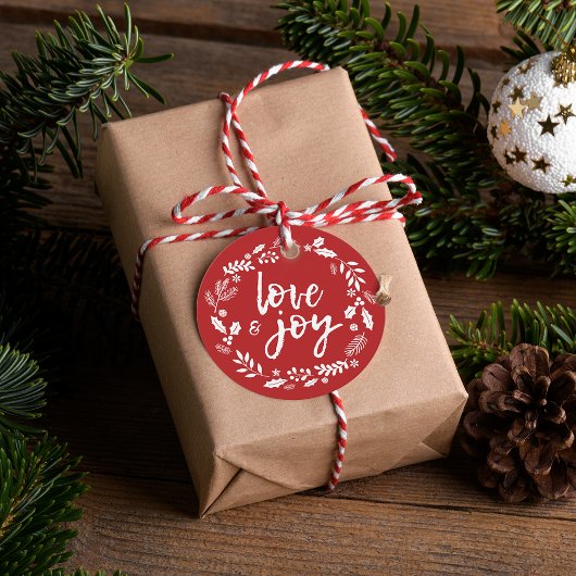Festive Love & Joy Prettige feestdagen Persoonlijk Bedankjes Labels