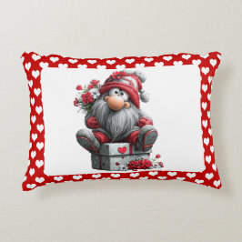 Festive Love Messenger Gnome "Heart and Presents"  Accent Kussen