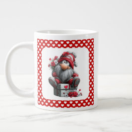 Festive Love Messenger Gnome "Heart and Presents"  Grote Koffiekop