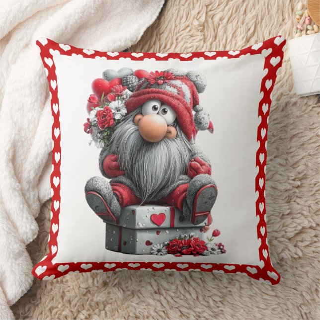 Festive Love Messenger Gnome "Heart and Presents"  Kussen (Deken)