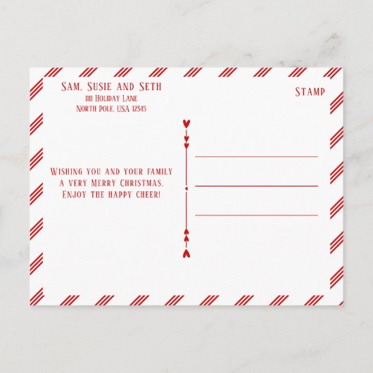 Festive Love, Peace, Joy | Zes fotocollage Briefkaart (Achterkant)