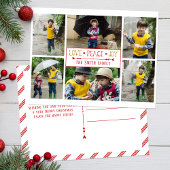 Festive Love, Peace, Joy | Zes fotocollage Briefkaart