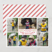 Festive Love, Peace, Joy | Zes fotocollage Feestdagenkaart (Voorkant / Achterkant)