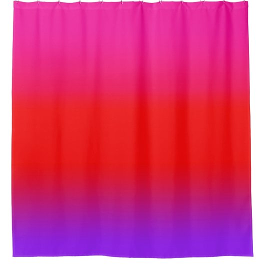 Festive Magenta Red Paars Ombre Douchegordijn (Voorkant)