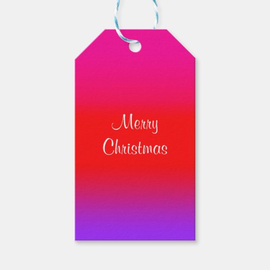 Festive Magenta Red Paars Ombre Gradiëntpatroon Cadeaulabel (Voorkant)