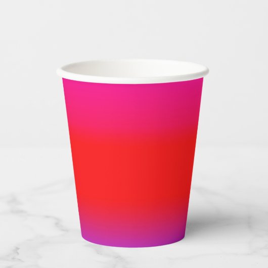 Festive Magenta Red Paars Ombre Papieren Bekers (Voorkant)