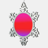 Festive Magenta Red Paars Ombre Tin Sneeuwvlok Ornament (Rechts)