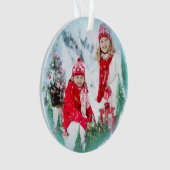 Festive Magical Winter Snow Wereldbol Multiple Pho Ornament (voorkant)