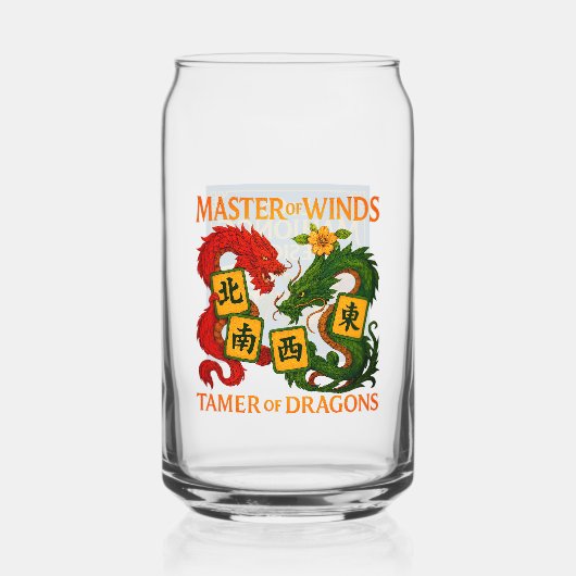 Festive Mahjong Pint Glasses  Blikvorm Glas (Achterkant)