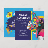Festive Makar sankranti Decoratieve Koe Kaart (Voorkant / Achterkant)