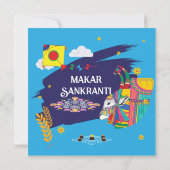 Festive Makar sankranti Decoratieve Koe Kaart (Achterkant)