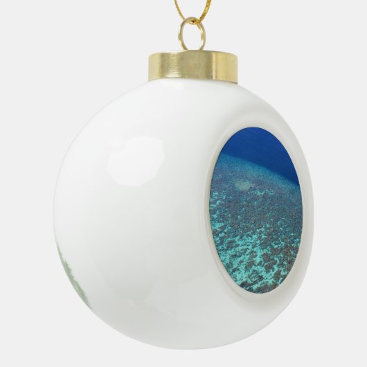 Festive Maldives Ocean Reefs Custom Keramische Bal Ornament (Links)
