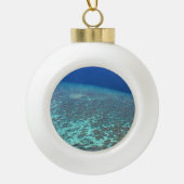 Festive Maldives Ocean Reefs Custom Keramische Bal Ornament (Voorkant)