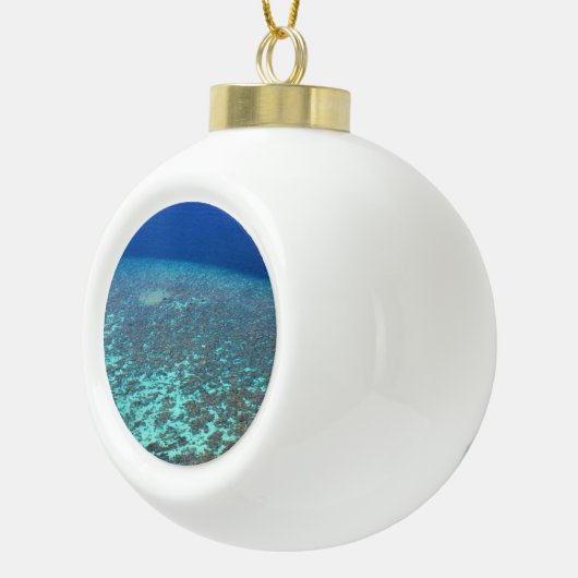 Festive Maldives Ocean Reefs Custom Keramische Bal Ornament (Rechts)