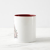 Festive Manatee Christmas Santa Ocean Lover Cozy Tweekleurige Koffiemok (Center)