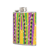 Festive Mardi Gras Colorful Stripe Pearl Diamond Heupfles (Links)