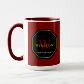 Festive Maroon Combo Mug for Birthday Celebrations Mok (Links)