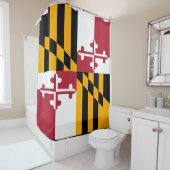 Festive Maryland State Flag Douchegordijn (In situ)