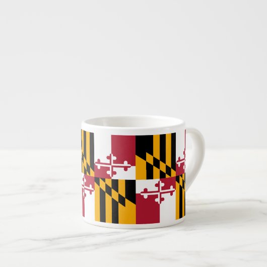 Festive Maryland State Flag Espresso Kop (Voorkant rechts)