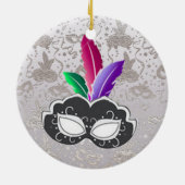 Festive Masquerade-maskers en Confetti-patroon Keramisch Ornament (Achterkant)