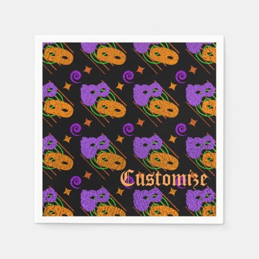 Festive Masquerade maskers Napkins Servetten (Voorkant)