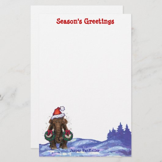 Festive Mastodon Briefpapier (Voorkant / Achterkant)
