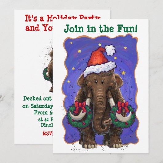 Festive Mastodon Kaart (Voorkant / Achterkant)