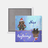 Festive Mastodon Naughty Nice Magneet (Voorkant / Achterkant)