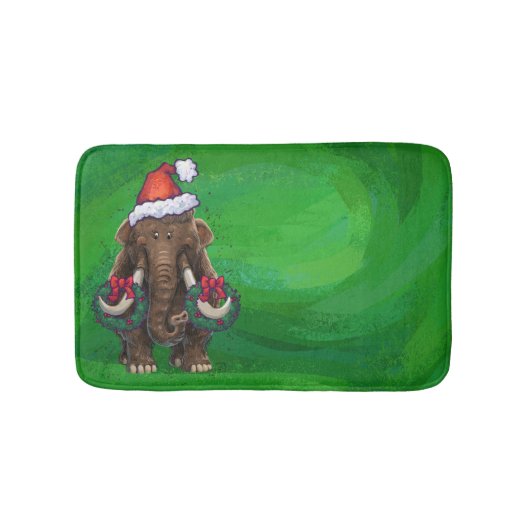 Festive Mastodon on Green Badmat (Voorkant)