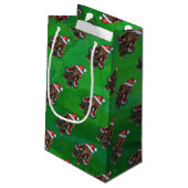 Festive Mastodon on Green Klein Cadeauzakje (Achterkant Gekanteld)
