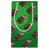 Festive Mastodon on Green Klein Cadeauzakje (Voorkant)