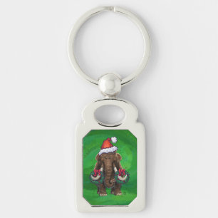Festive Mastodon on Green Sleutelhanger