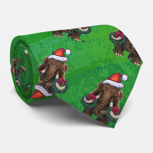 Festive Mastodon on Green Stropdas