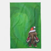 Festive Mastodon on Green Theedoek (Verticaal)