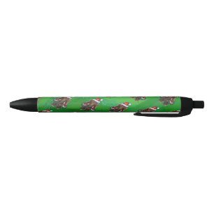 Festive Mastodon on Green Zwarte Inkt Pen