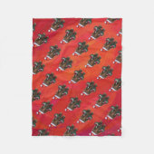 Festive Mastodon op Red Fleece Deken (Voorkant)