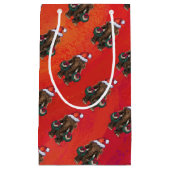 Festive Mastodon op Red Klein Cadeauzakje (Voorkant)