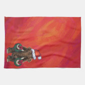 Festive Mastodon op Red Theedoek (Horizontaal)