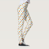 Festive meerkleurige polka-punten op wit leggings (Rechts)