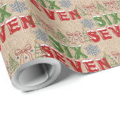 Festive Meme "Six Seven" 6,7 Xmas Trees Kraft  Cadeaupapier (Rol Hoek)