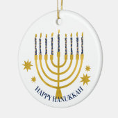 Festive Menorah Candles Happy Hanukkah Keramisch Ornament (Links)
