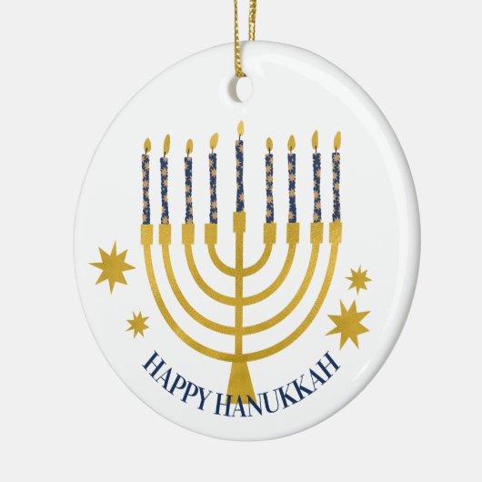 Festive Menorah Candles Happy Hanukkah Keramisch Ornament (Links)