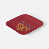 Festive Menorah Hanukkah Blue Candles Elegant Papieren Bordje (Gebogen)
