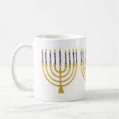 Festive Menorah Hanukkah Blue Candles Koffiemok (Links)