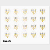 Festive Menorah Hanukkah Blue Candles Tekening Ronde Sticker (Vel)