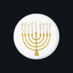 Festive Menorah Hanukkah Candles Elegant Minimal Magneet<br><div class="desc">Faux goudfolie-menorah-kaarsen voor je Hanukkah-viering. Whimsical menorah-illustratie met witte sterren bedekte hemelse kaarsen op een faux gouden menorah kandle standaard. Minimalistische menorah elegant starry Hanukkah illustreerde ontwerpcadeaus en papierproducten.</div>