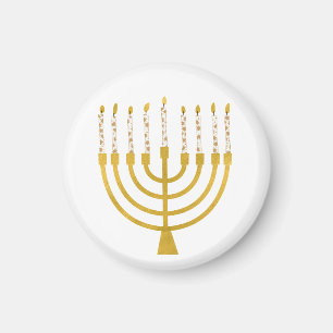 Festive Menorah Hanukkah Candles Elegant Minimal Magneet